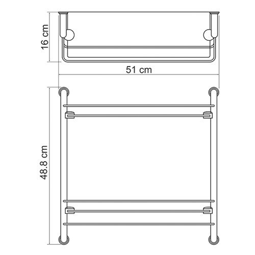 Полка стеклянная двойная  WasserKraft Вид№2