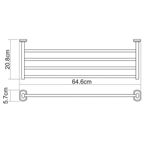 Держатель для полотенец WasserKraft серебряный 64,6х5,7 см Вид№2