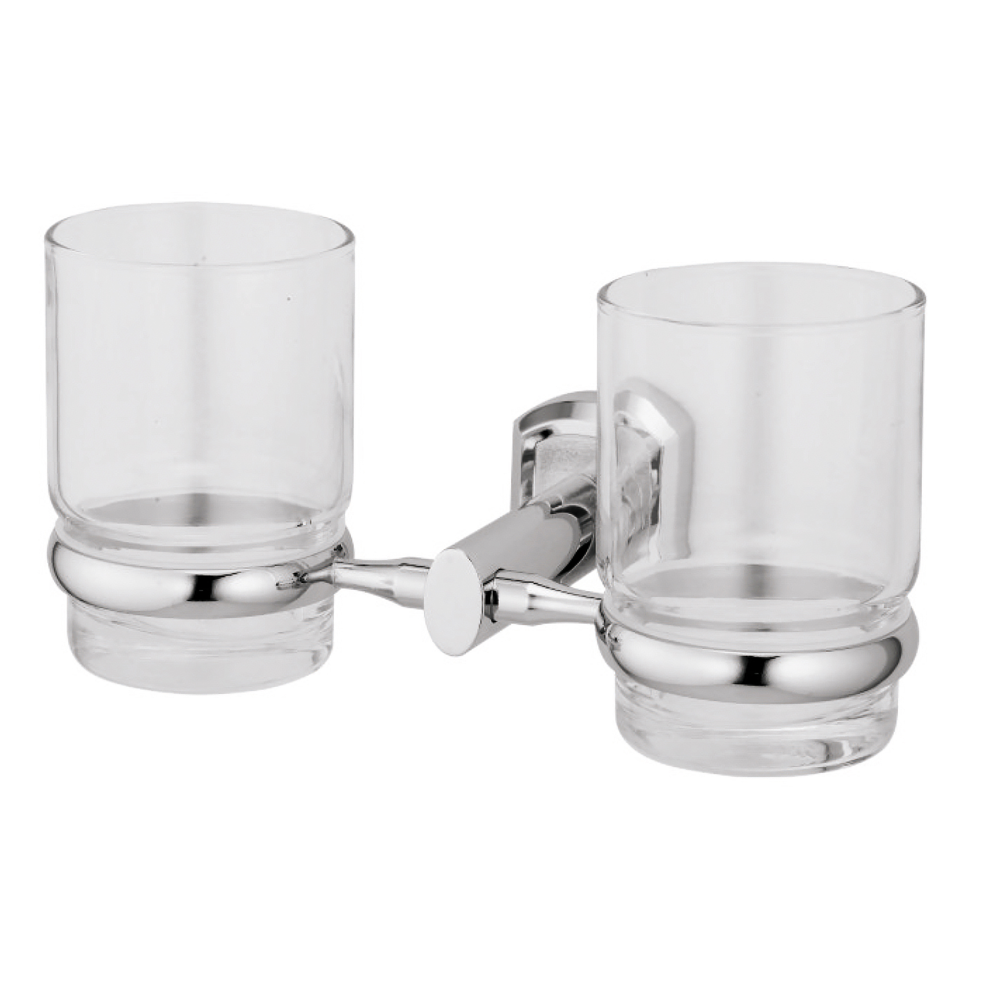 Подстаканник двойной, стекло WasserKraft прозрачный с серебряным (3028D) стакан двойной wasserkraft oder k 3028d