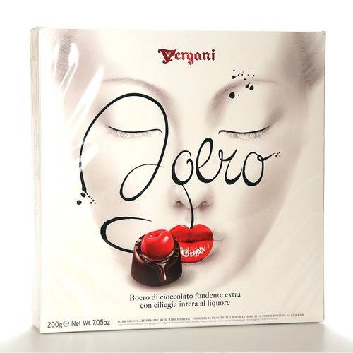 Конфеты Vergani вишня в шоколадном фондю, 200 г сироп rioba шоколад 0 7 литра