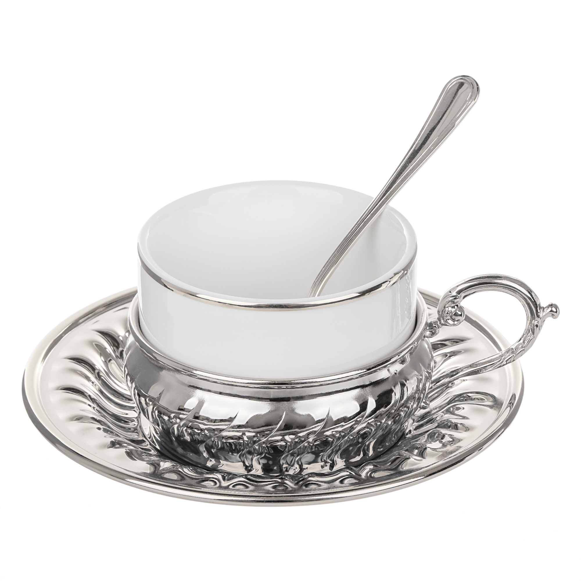 Набор чайный Gamma Stradivari 3 предмета серебро кофейная чашка богема фарфор серебро