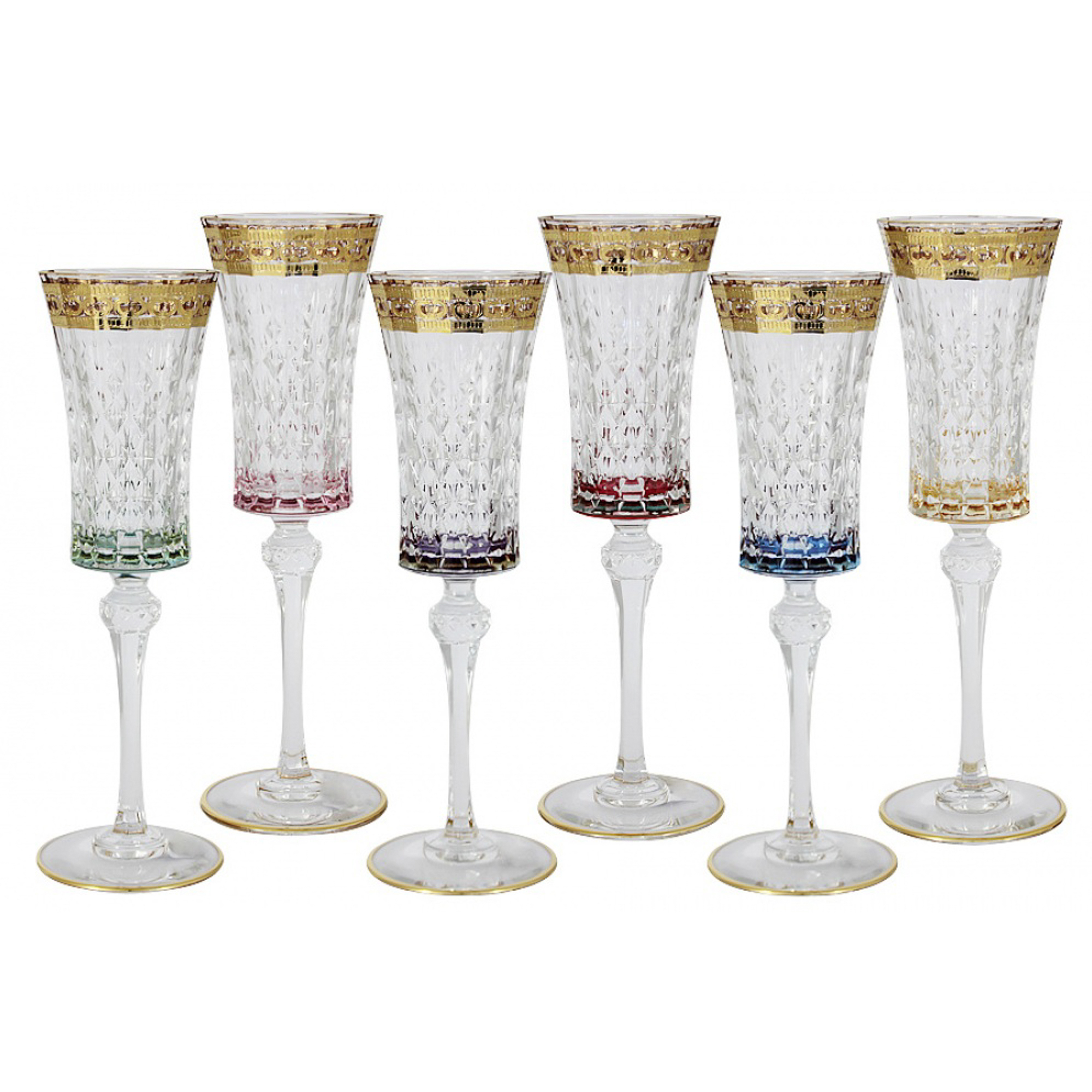 Набор бокалов для шампанского цветная флоренция Same - фото 1
