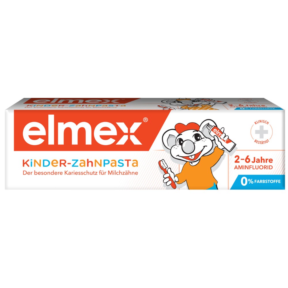 Зубная паста детская Elmex Kids защита от кариеса, для детей от 2 до 6 лет, 50 мл kids детская гелевая зубная паста тутти фрутти 65 г