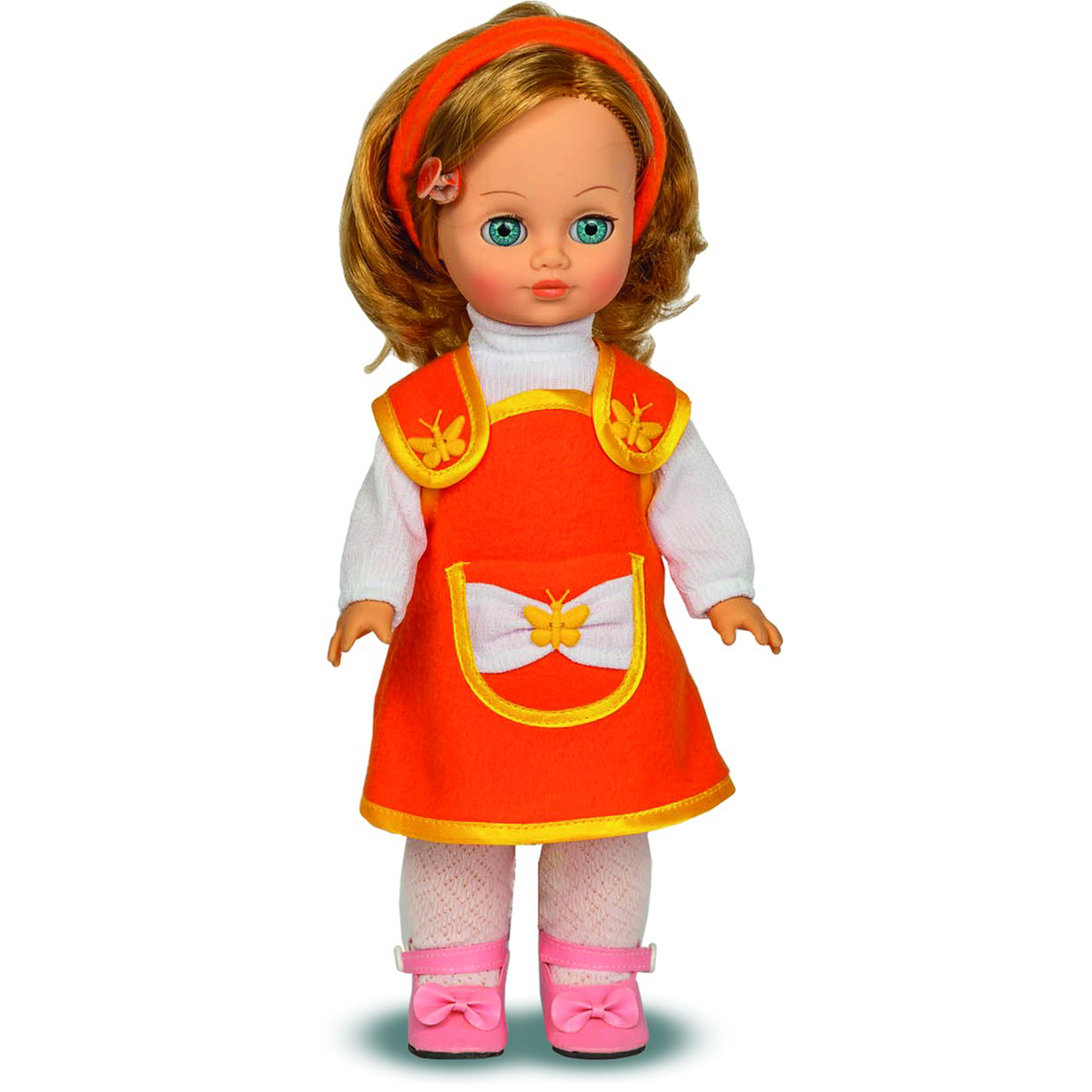 Куклы со звуком. Куклы для детей. Куклы в детском саду. Кукла в оранжевом платье.