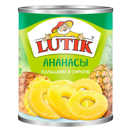 Кольца ананаса Lutik в сиропе 0,58 л