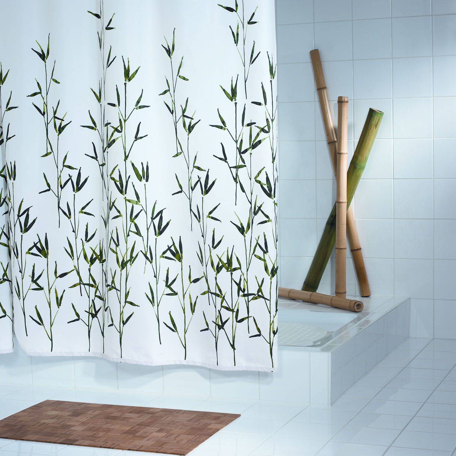 Штора для ванных комнат Bambus зеленый 180*200 Ridder штора для ванных комнат crashed ice полупрозрачный 180 200 ridder