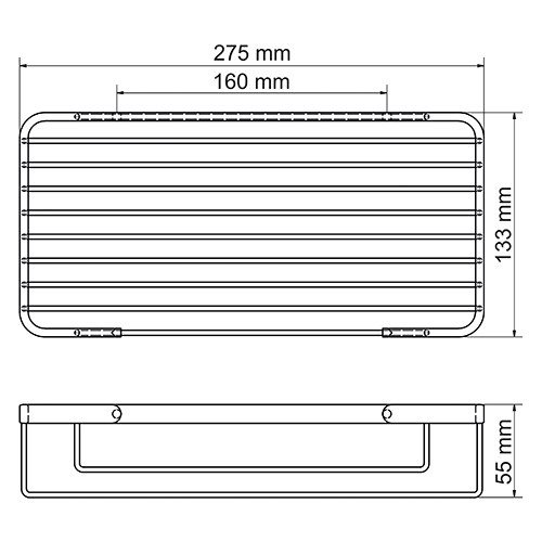 Полка металлическая прямая WasserKraft серебряная 27,5х5,5 см Вид№2