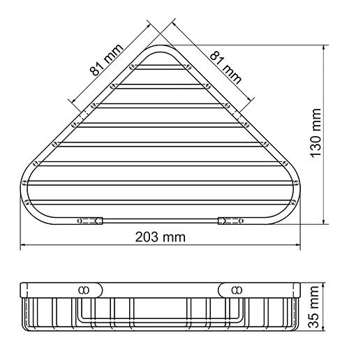 Полка металлическая угловая WasserKraft серебряный 20,3х3,5 см Вид№2