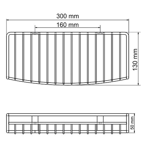 Полка металлическая прямая WasserKraft серебряная 30х5 см Вид№2