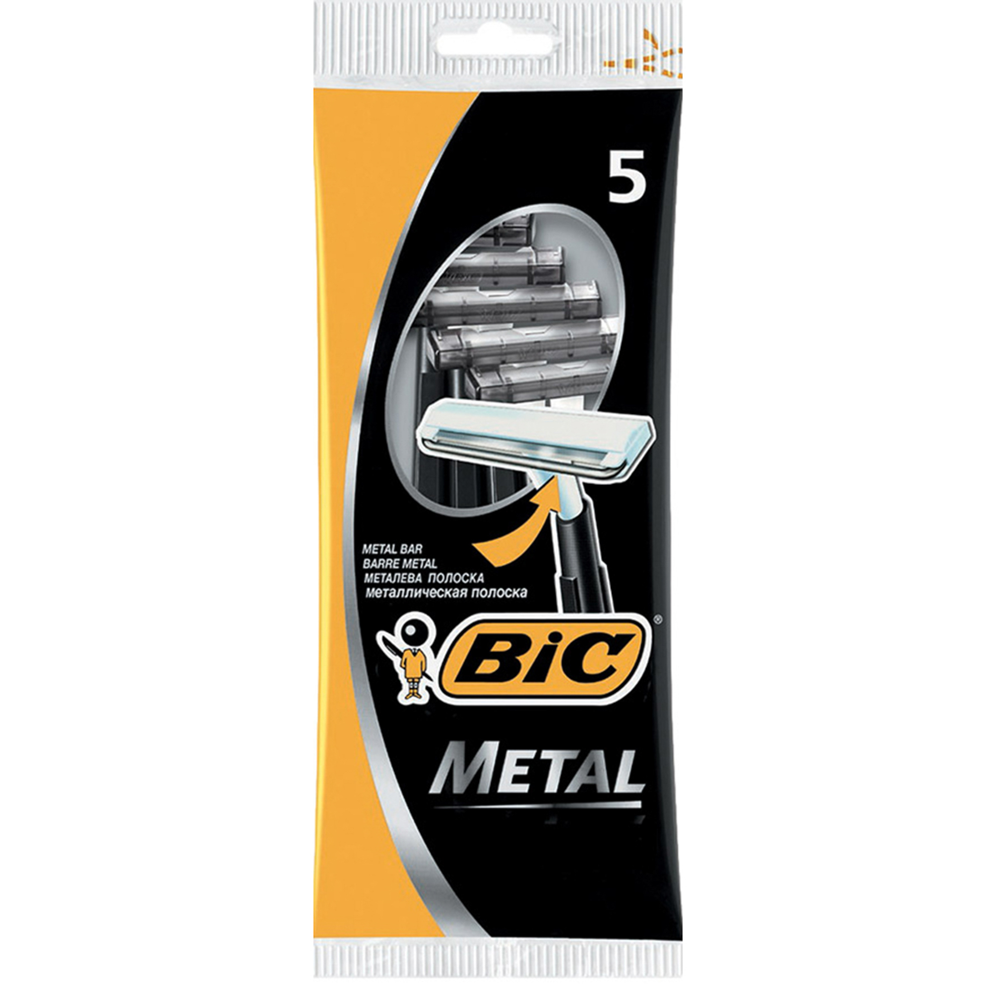 Бритва BIC Metal 5 шт станок для бритья bic metal 5шт с защитным металлическим покрытием одноразовый