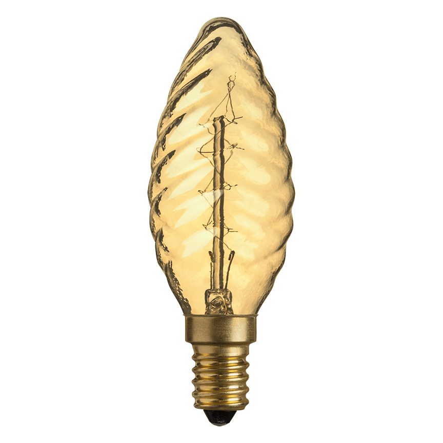 Лампа накаливания винтажная Navigator свеча витая 40Вт цоколь E14 свеча витая 2 2х 25 см в термопленке золотая