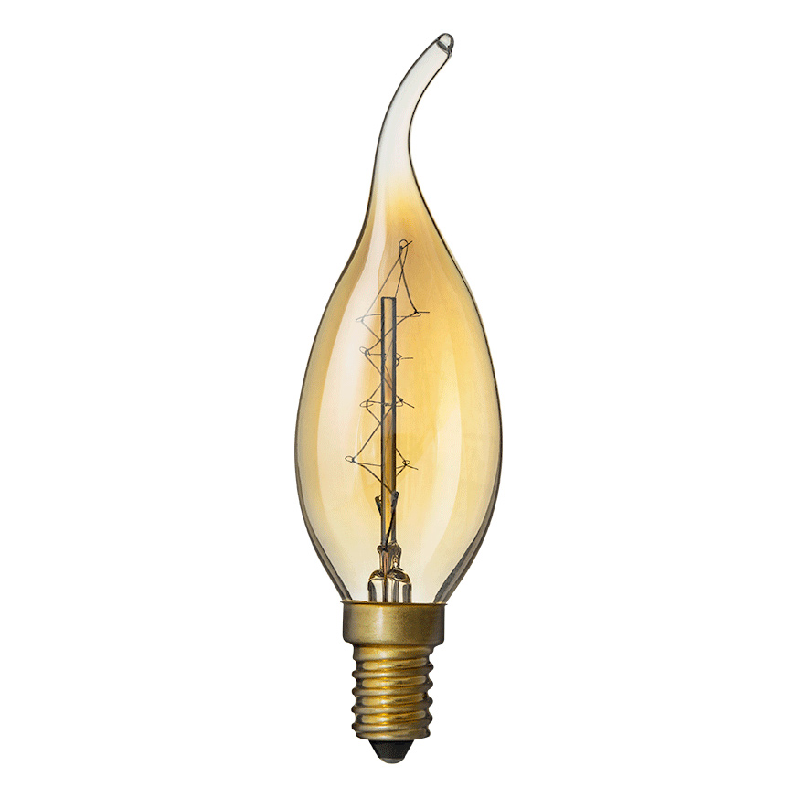 Лампа накаливания винтажная 40Вт цоколь E14 Navigator лампа светодиодная филаментная feron e14 5w 2700k свеча на ветру прозрачная lb 59 25575