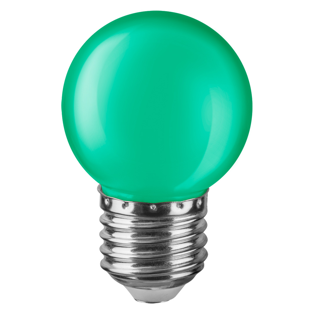 фото Лампа светодиодная navigator шарик цветной 1вт цоколь e27 (зеленая)