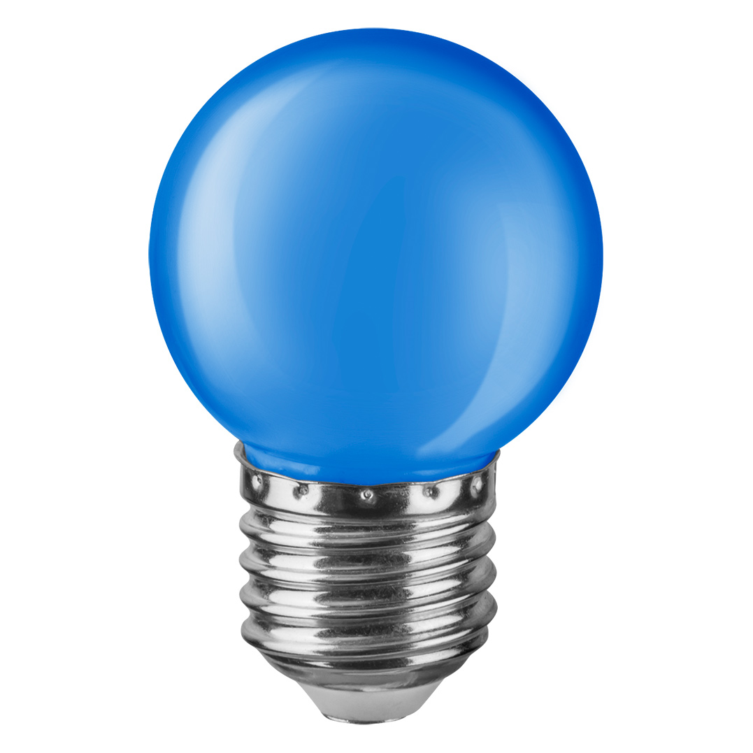 Лампа светодиодная Navigator шарик цветной 1Вт цоколь E27 (синяя) светодиодная снежинка ø0 9м синяя дюралайт на металлическом каркасе ip54