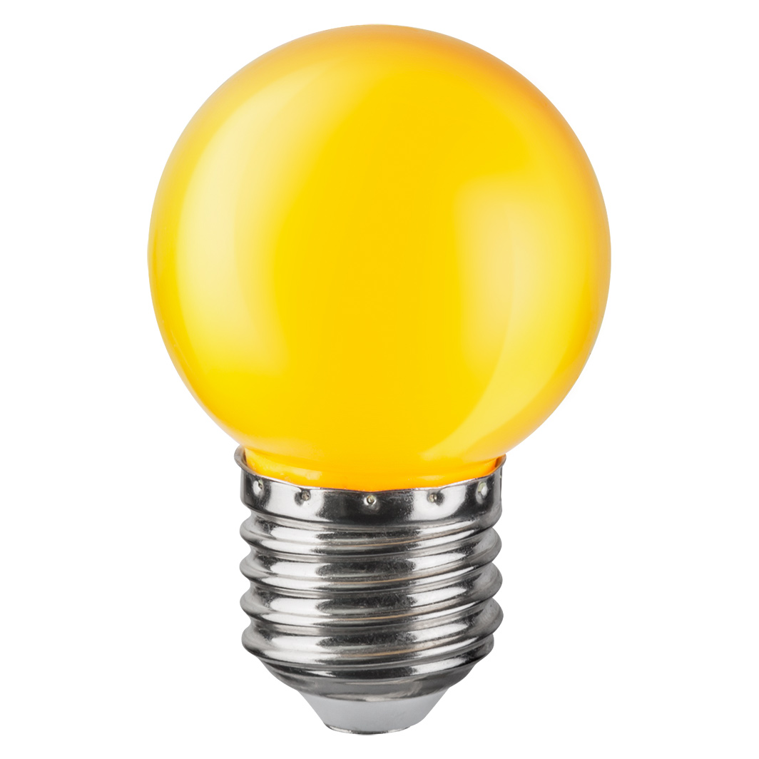 Лампа светодиодная Navigator шарик цветной 1Вт цоколь E27 (желтая) эра б0032987 светодиодная лампа шарик led smd p45 11w 827 e27