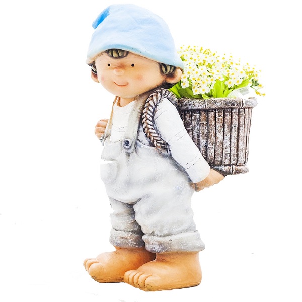 Фигура садовая Мальчик-кашпо н-46 Тпк полиформ мальчик с гусем с крылышками тпк полиформ