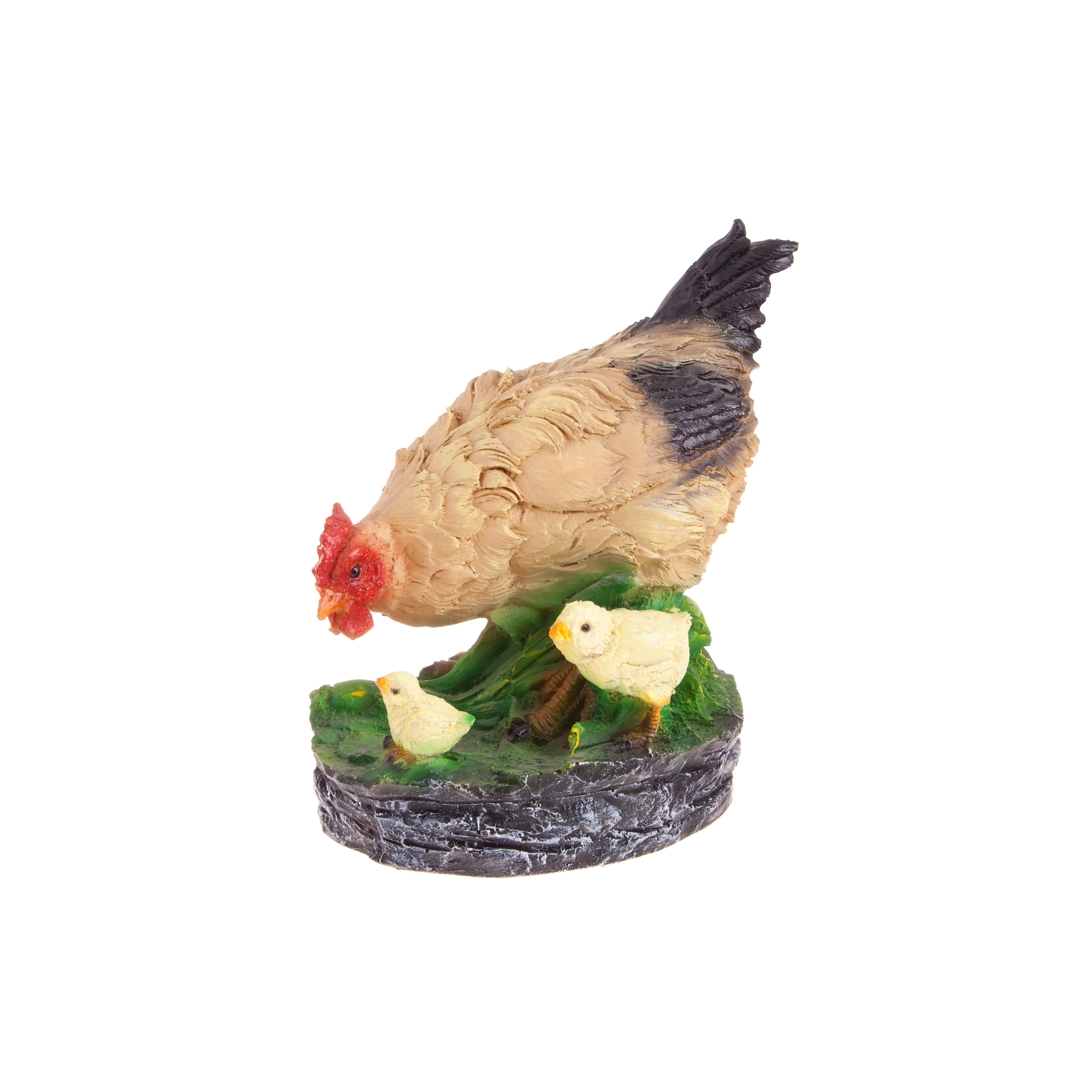 цена Фигура садовая Курица с цыплятами 23 см (F138)