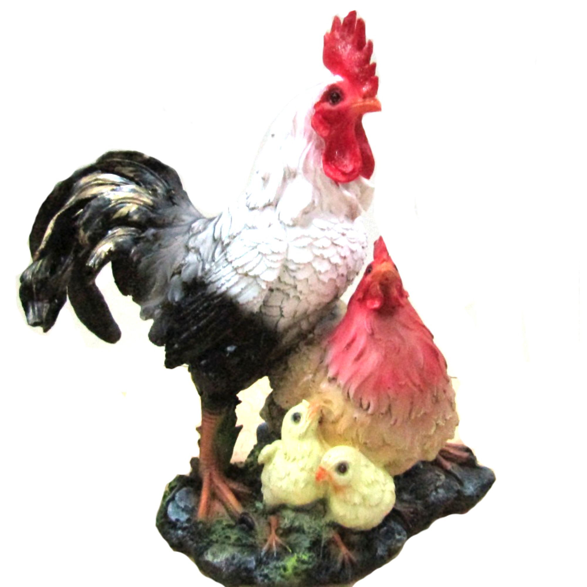 Фигура садовая Петух с цыплятами н26.l24 Тпк полиформ