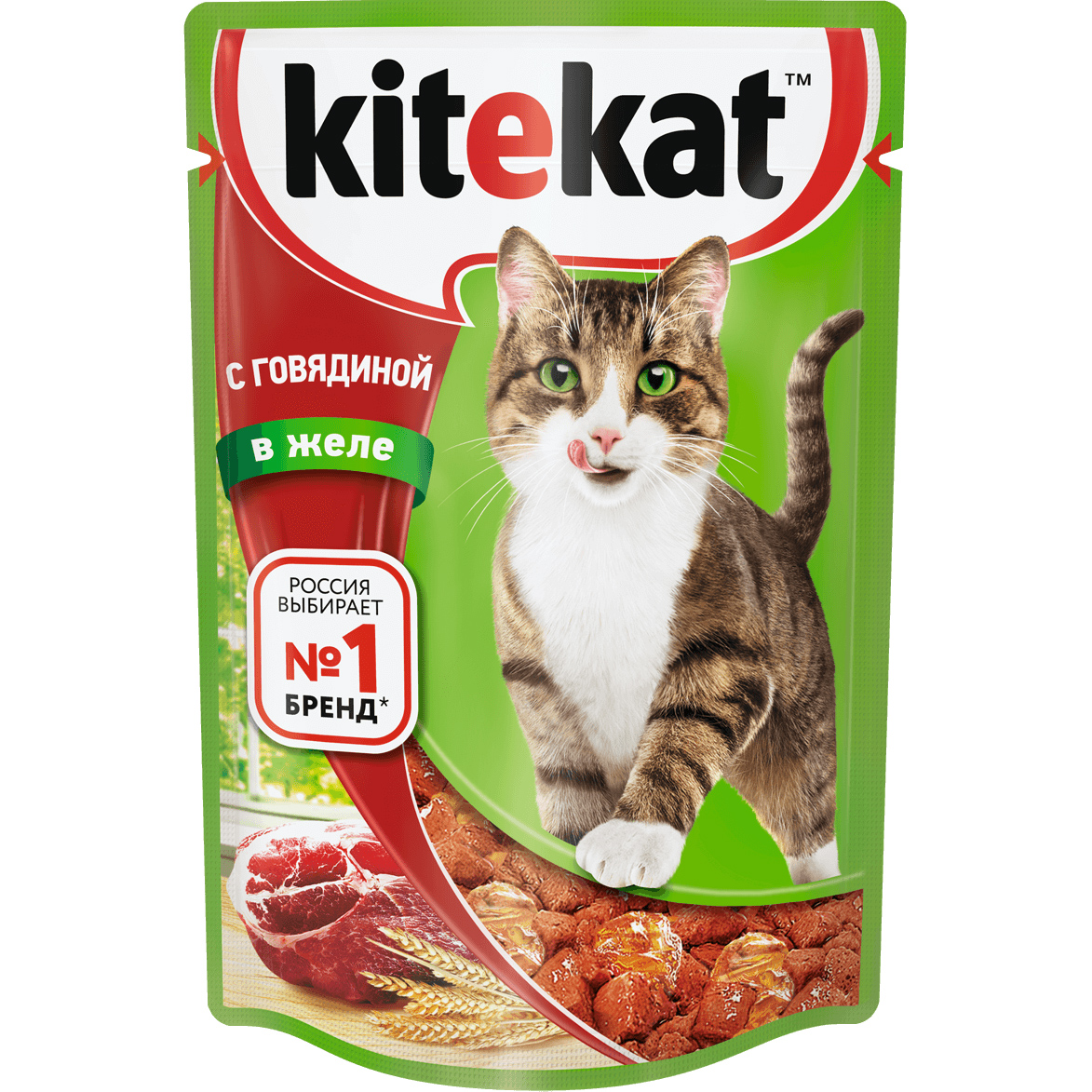 цена Корм для кошек Kitekat с говядиной в желе 85 г