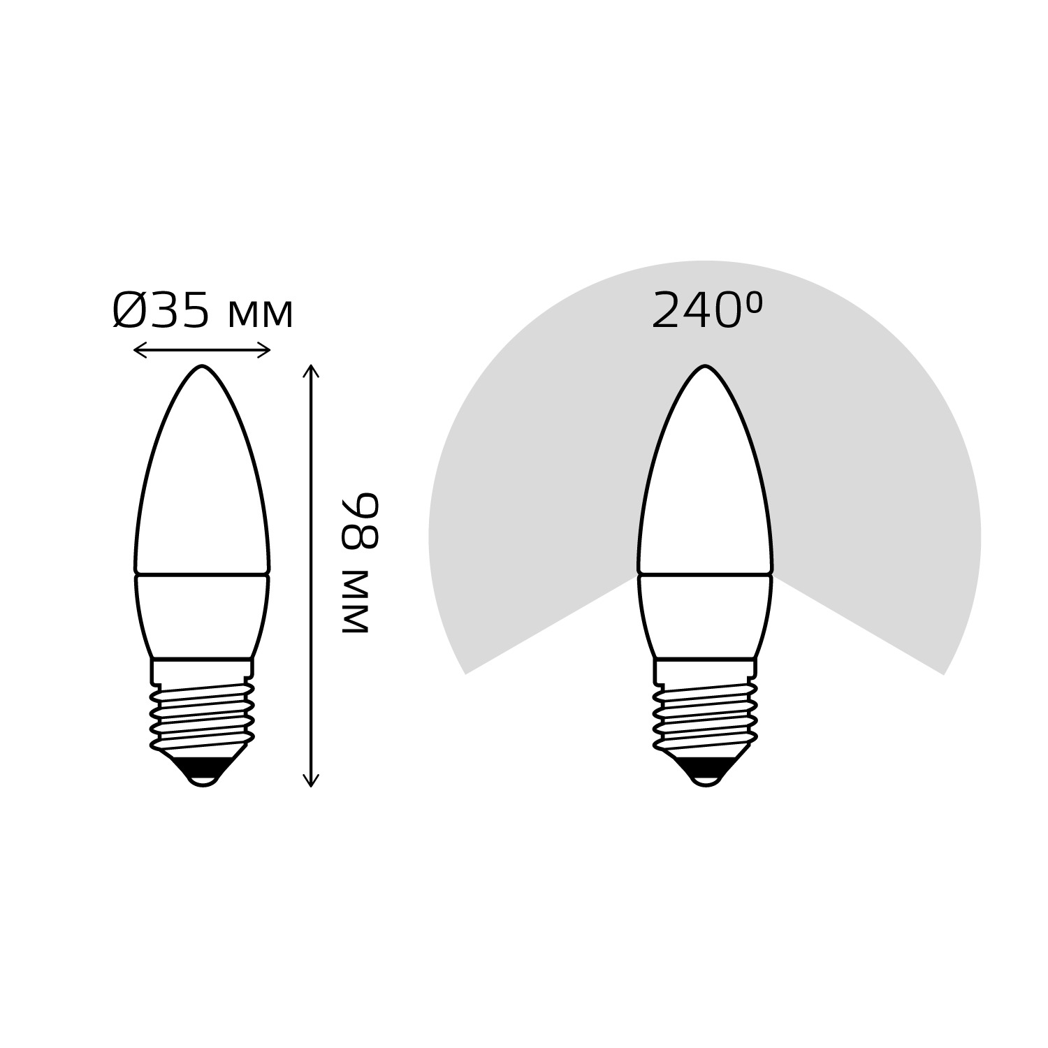 Gauss LED Elementary Candle 6W E27 3000K 1/10/50 Вид№6