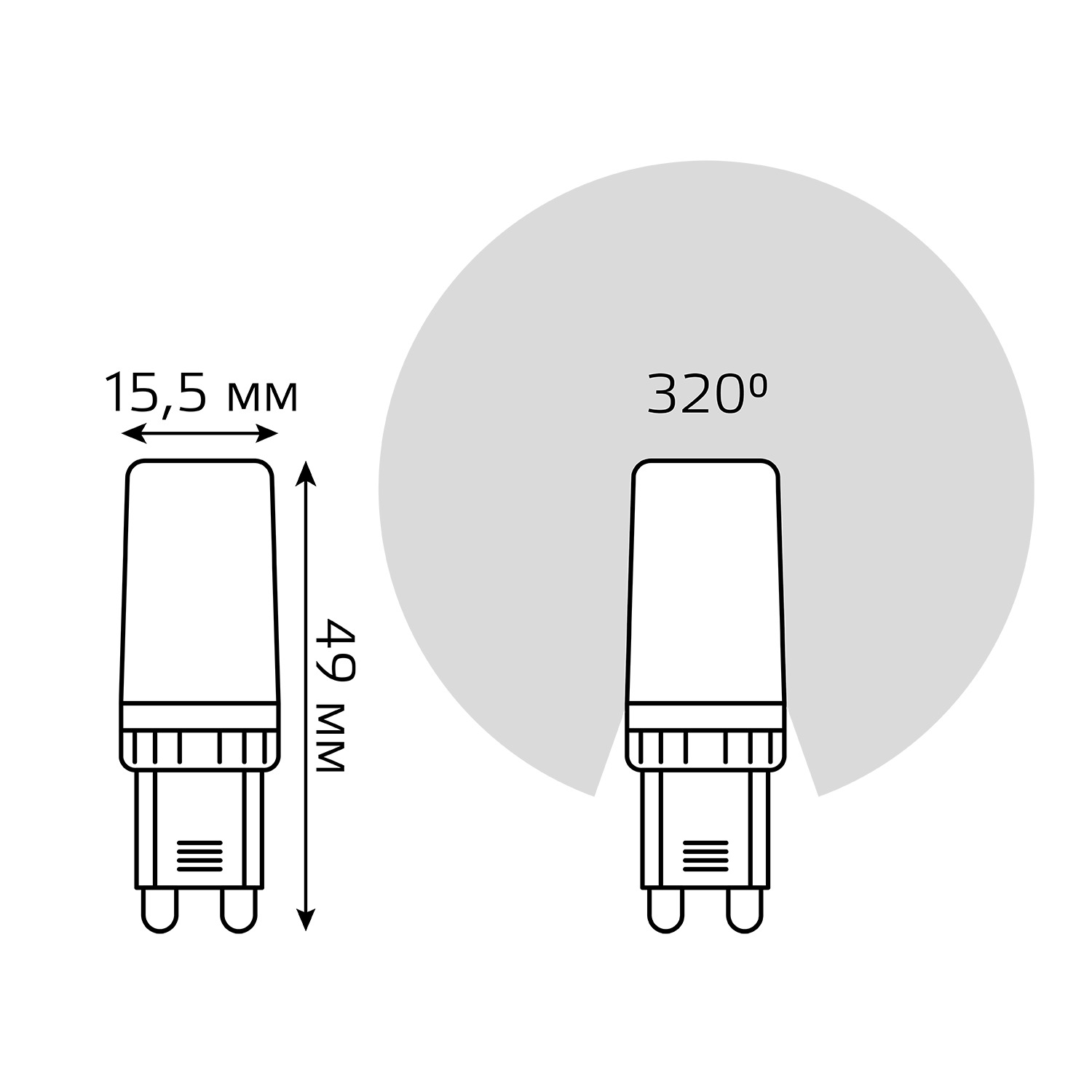 Лампа Gauss LED G9 AC150-265V 3W 230lm 2700K силикон 1/20/200 Вид№6