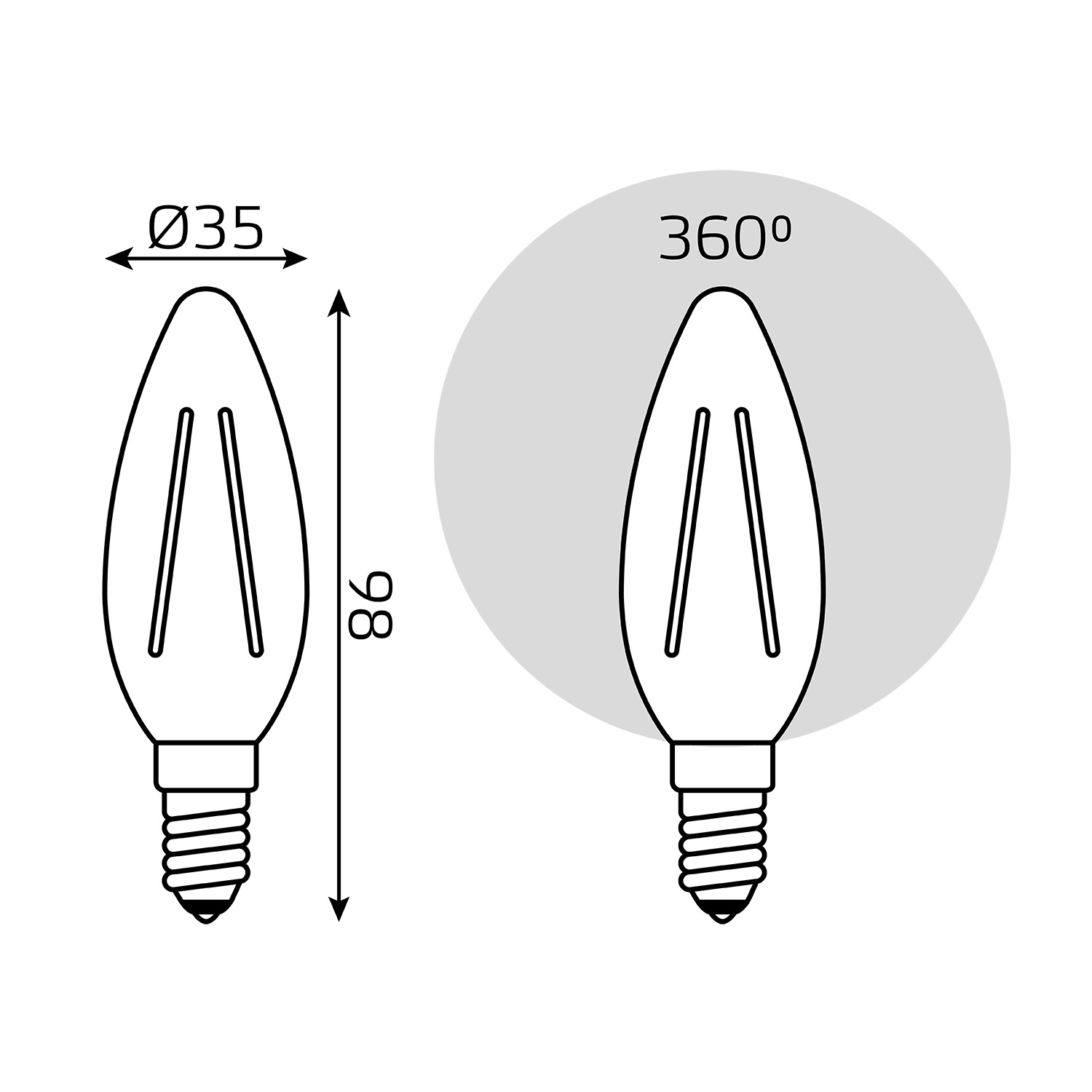 Gauss LED Filament Candle E14 5W 4100К 1/10/50 Вид№6