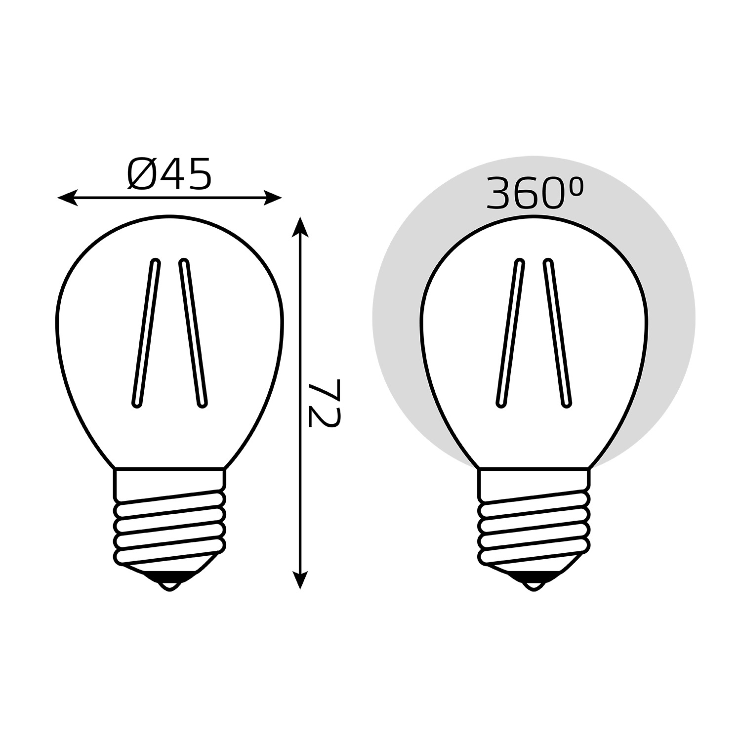 Лампа Gauss LED Filament Шар E27 5W 450lm 4100K 1/10/50 Вид№6