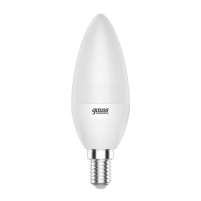 Лампа Gauss LED ELEM CANDLE 6W E14 2700K упаковка светодиодных ламп gauss black filament led candle tailed e14 7w 2700k 104801107 x10
