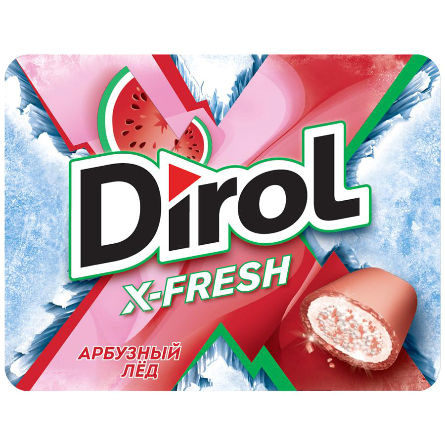 Жевательная резинка Dirol X-Fresh Арбузный лед без сахара 16 г жевательная резинка 7 stick клубника 12 пластинок