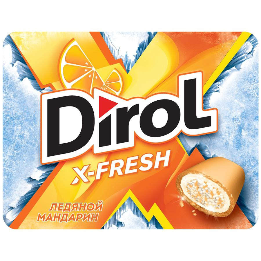 Жевательная резинка Dirol X-Fresh Ледяной мандарин без сахара 16 г жевательная резинка 7 stick клубника 12 пластинок