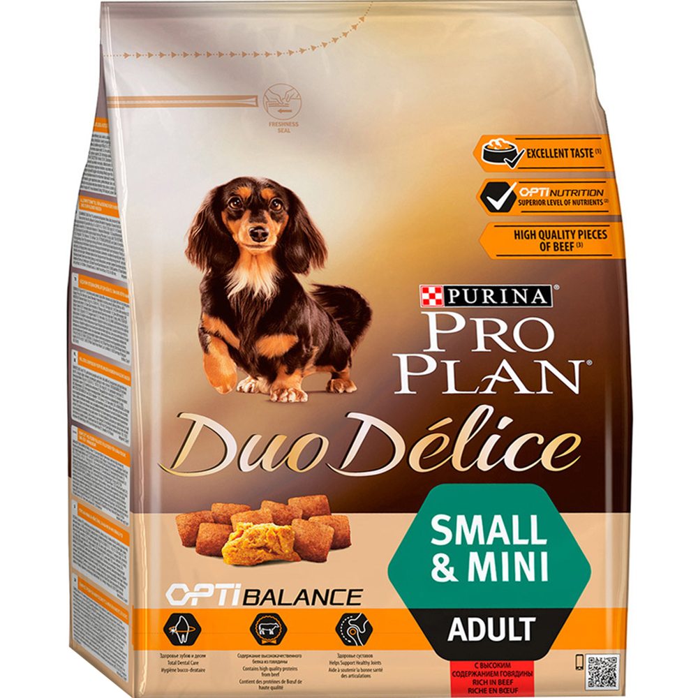 Корм для собак Pro Plan Duo Delice Adult Small & Mini С говядиной 2,5 кг корм для собак pro plan optidigest adult средних пород с чувствительным пищеварением ягненок рис 1 5 кг