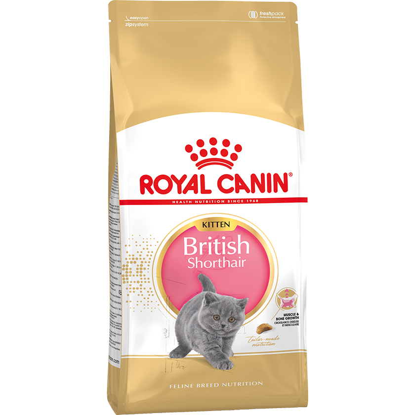Корм для котят Royal Canin British Shorthair Kitten для британских короткошерстных 400 г корм для щенков royal canin x small puppy для миниатюрных пород до 10 месяцев птица 500 г