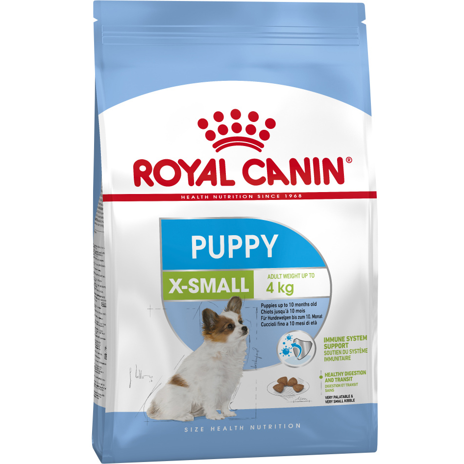 Корм для щенков Royal Canin X-Small Puppy для миниатюрных пород до 10 месяцев птица 500 г корм для щенков счастливый гурман мясное ассорти с ягненком и цукини 100 г