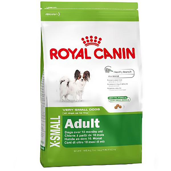 Корм для собак Royal Canin Size X-Small Adult для миниатюрных пород от 10 месяцев до 8 лет, птица 1,5 кг корм для собак eukanuba adult small курица 3 кг