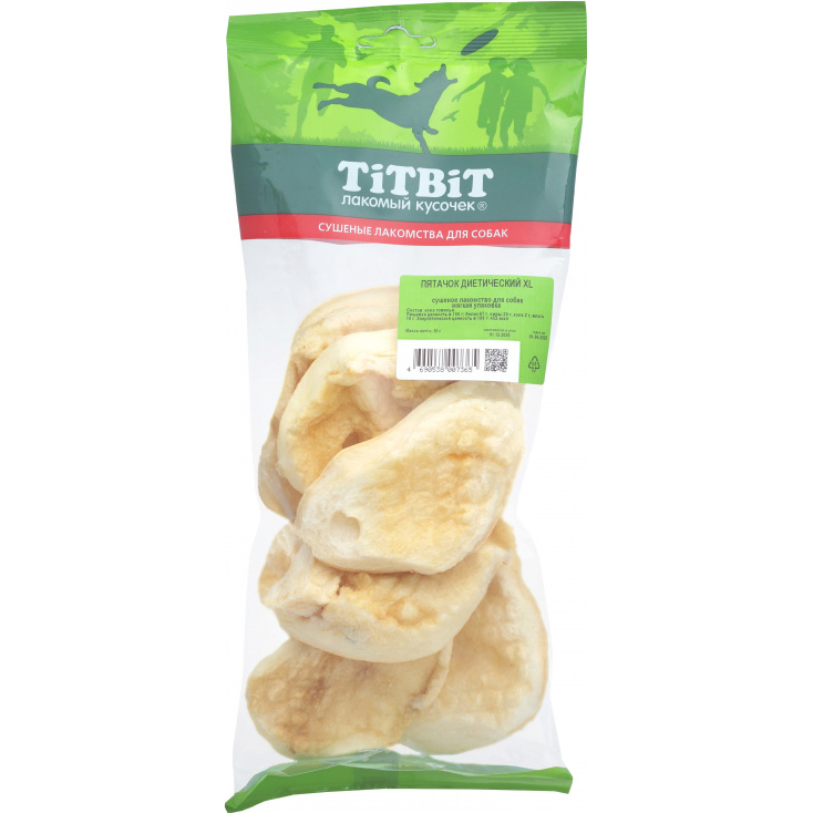titbit titbit пятачок диетический xl мягкая упаковка 80 г Лакомства для собак TITBIT Пятачок диетический XL