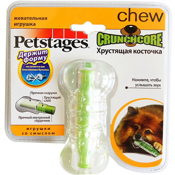 фото Игрушка для собак petstages хрустящая косточка малая 10 см