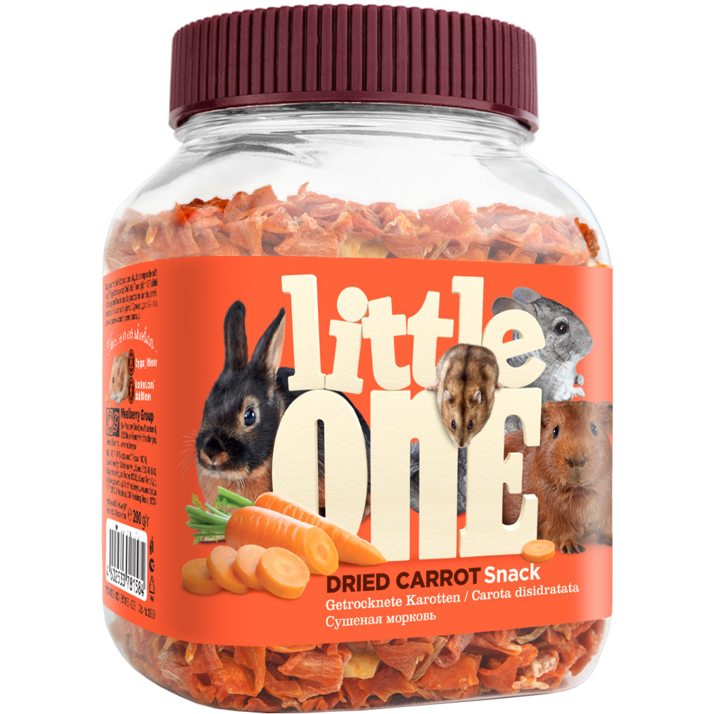 Лакомство для грызунов Little One Сушеная морковь 200 г little one туннель лакомство игрушка для грызунов 100 гр