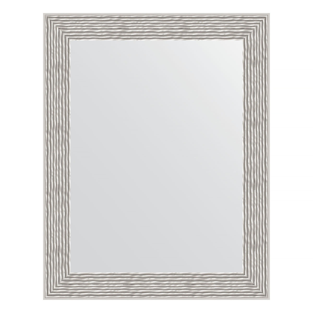 Зеркало в багетной раме Evoform волна алюминий 46 мм 38х48 см