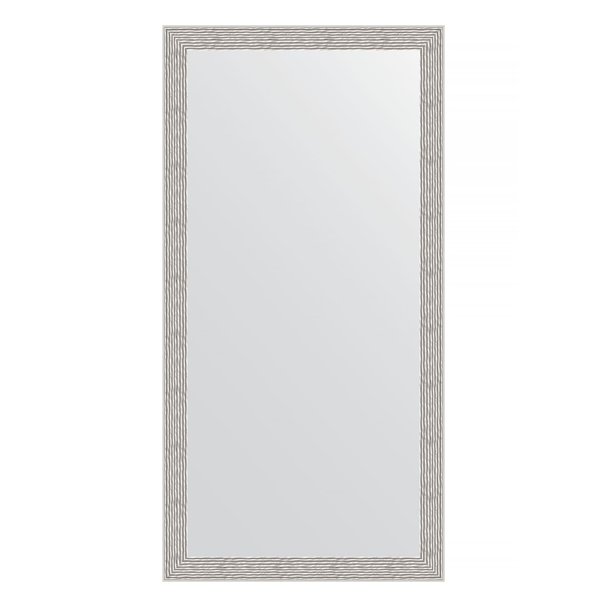 Зеркало в багетной раме Evoform волна алюминий 46 мм 51х101 см