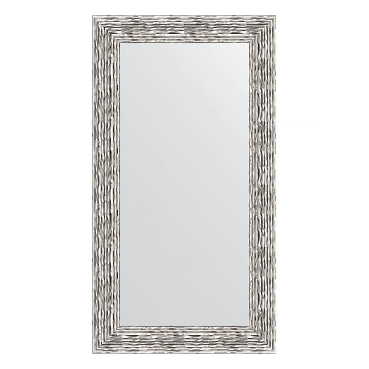 Зеркало в багетной раме Evoform волна хром 90 мм 60х110 см зеркало evoform в багетной раме 56х146см bx 1076 bx 1076