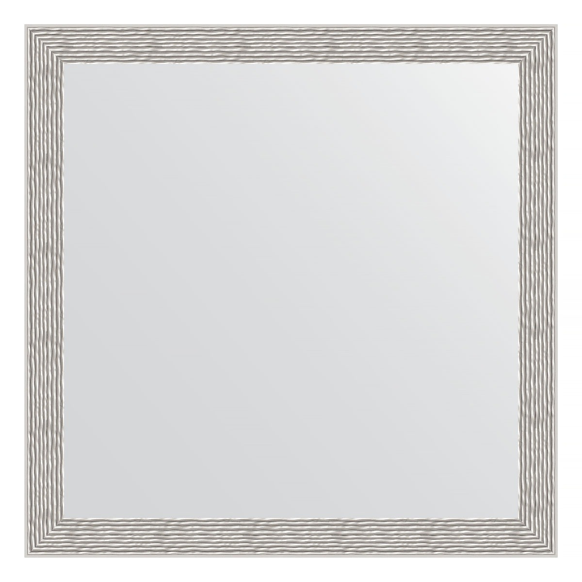 Зеркало в багетной раме Evoform волна алюминий 46 мм 61х61 см