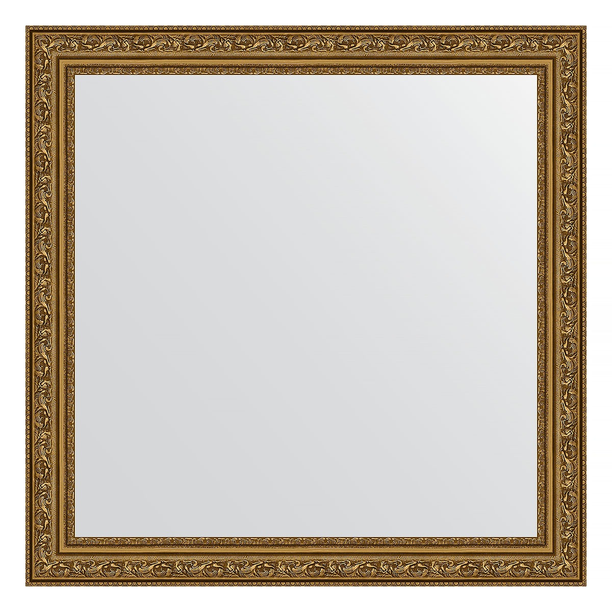 Зеркало в багетной раме Evoform виньетка состаренное золото 56 мм 64х64 см