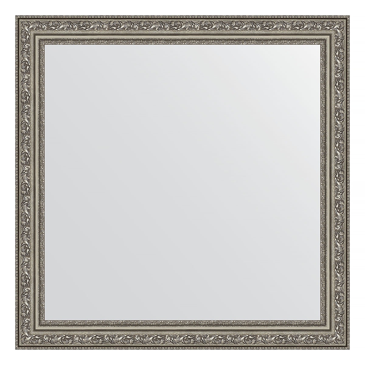 Зеркало в багетной раме Evoform виньетка состаренное серебро 56 мм 64х64 см