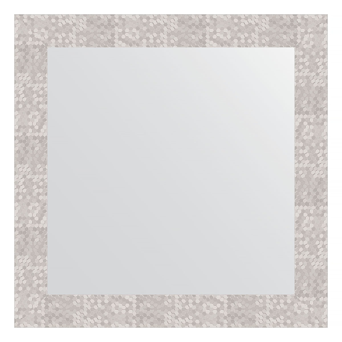 фото Зеркало в багетной раме evoform соты алюминий 70 мм 66х66 см