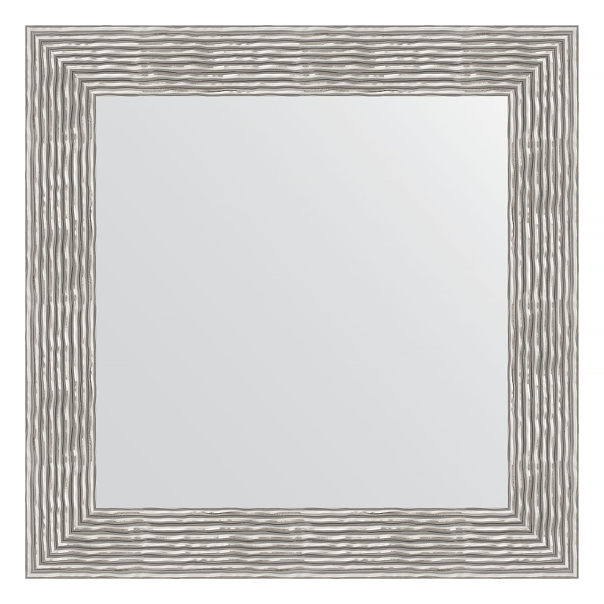 Зеркало в багетной раме Evoform волна хром 90 мм 70х70 см зеркало в багетной раме evoform клен 37 мм 70х70 см