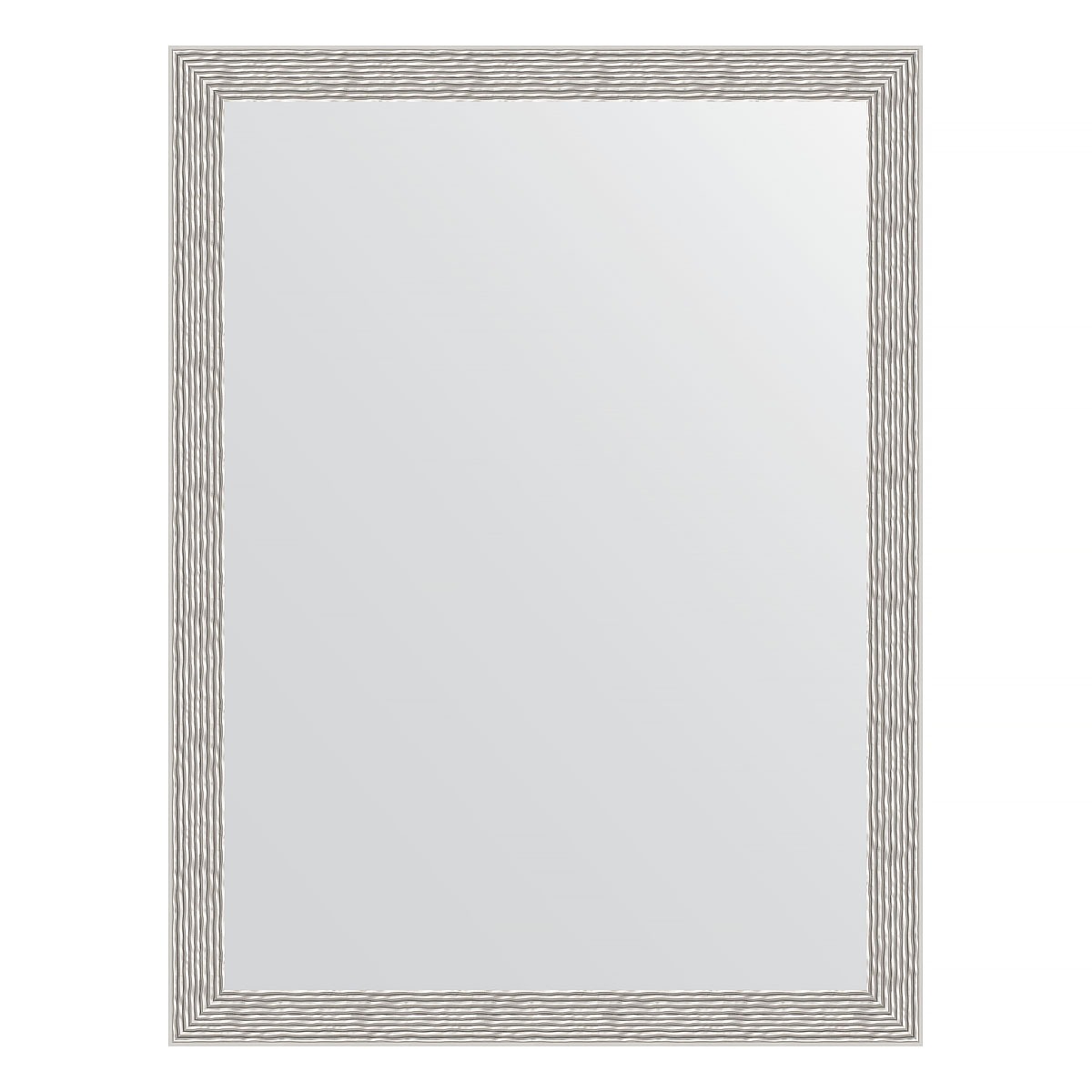 Зеркало в багетной раме Evoform волна алюминий 46 мм 61х81 см зеркало evoform в багетной раме 56х146см bx 1076 bx 1076