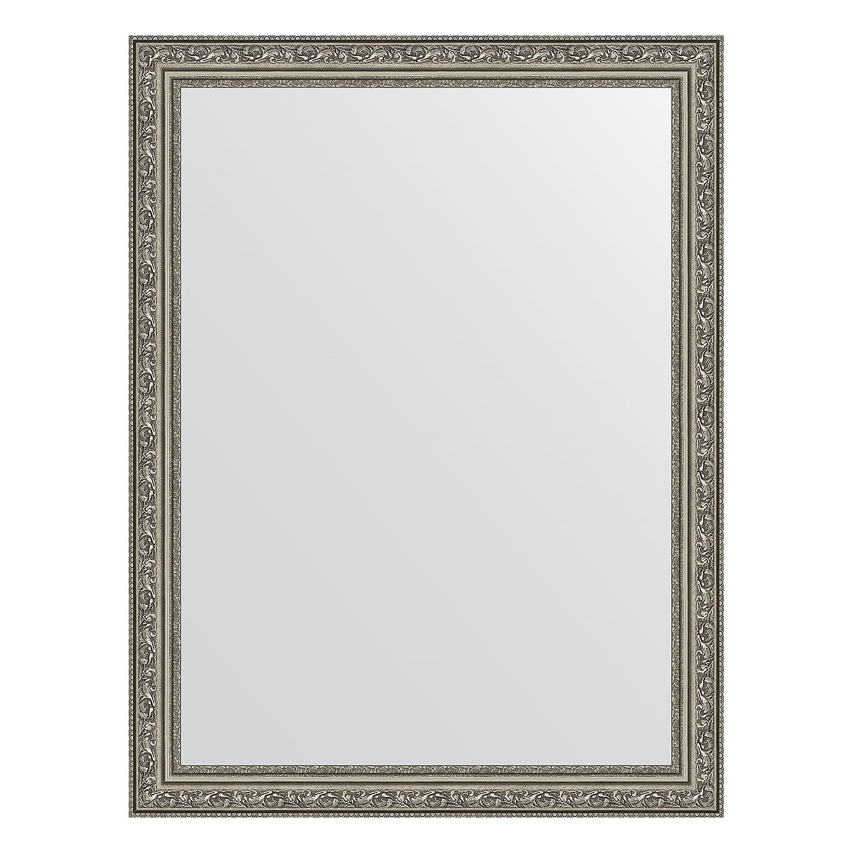 Зеркало в багетной раме Evoform виньетка состаренное серебро 56 мм 64х84 см зеркало с фацетом в багетной раме evoform виньетка серебро 109 мм 60х140 см