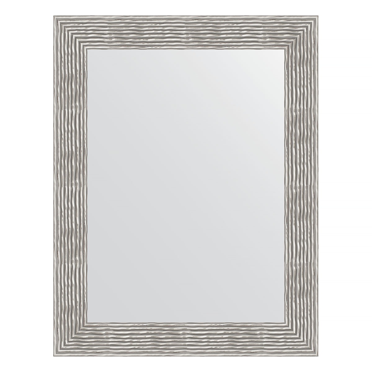 Зеркало в багетной раме Evoform волна хром 90 мм 70х90 см зеркало evoform с фацетом 15 mm 70х90 см