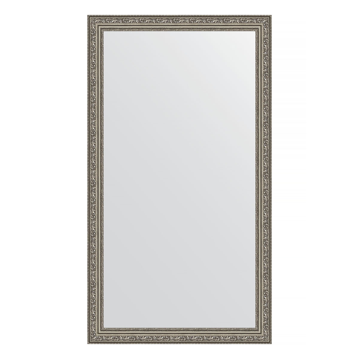 Зеркало в багетной раме Evoform виньетка состаренное серебро 56 мм 64х114 см
