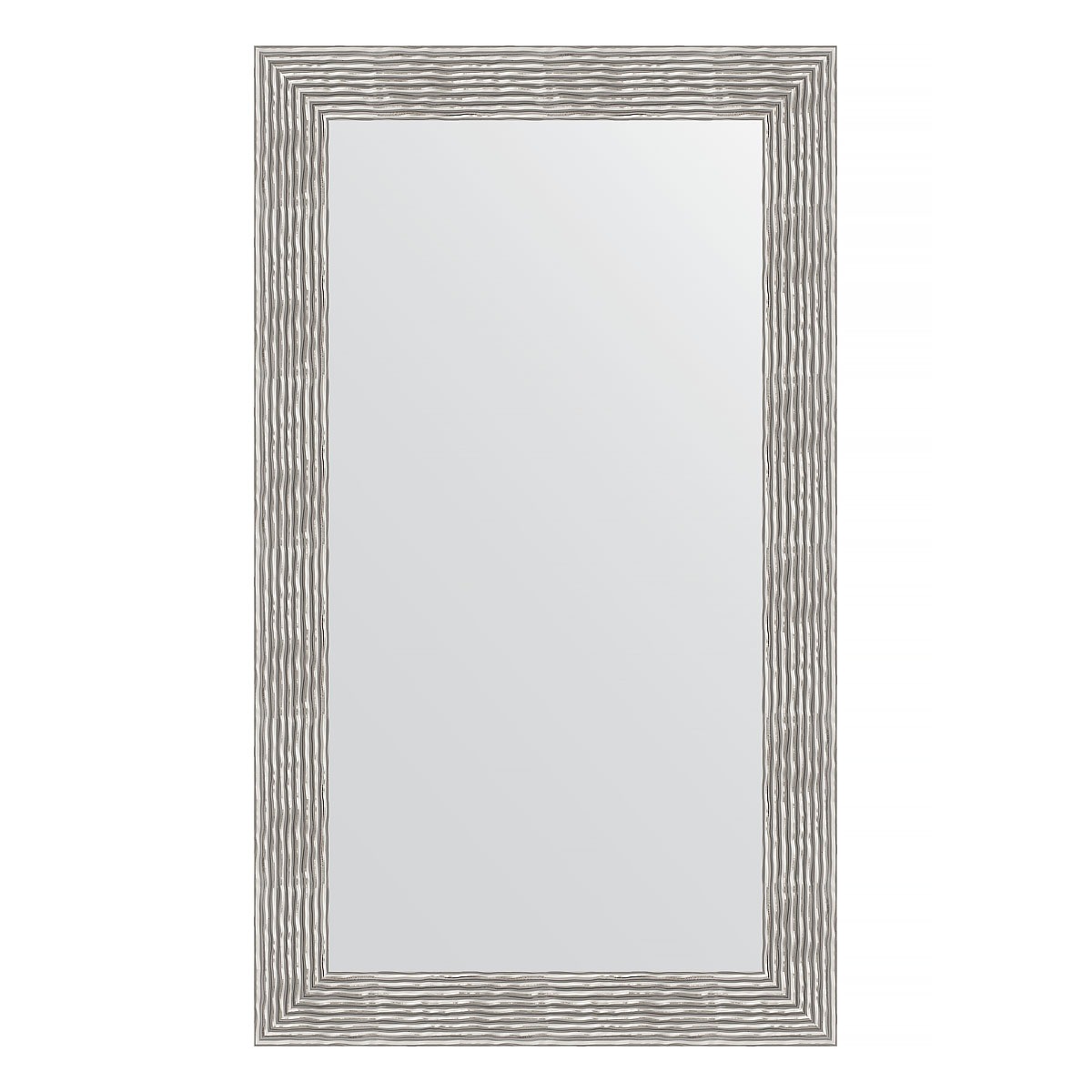 Зеркало в багетной раме Evoform волна хром 90 мм 70х120 см зеркало evoform с фацетом 15 mm 70х120 см